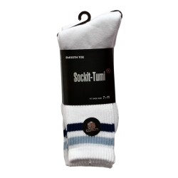 Men's Sports Socks White with Blue Stripes 2 Packs