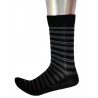 Men's Pattern Business Socks Black with Grey Stripes