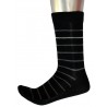 Men's Pattern Business Socks Black with Grey Stripes 2