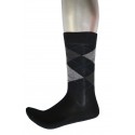 Men's Business Socks Black Diamond Pattern 1