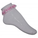 9-12 Kids Socks white pink lace