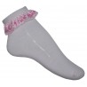9-12 Kids Socks white pink lace
