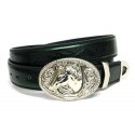 Men's Metal Belt Horse Head Buckle Black