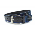 Men's Jeans Belt Black / Blue Plaid