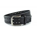 Men's Jeans Belt Black Double Prong